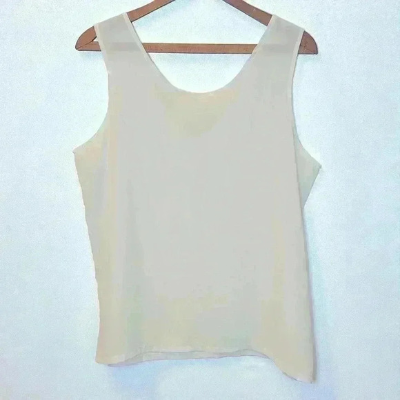 Vintage Carina Sheer Tank Top White XL Work Blazer  Office Beaded Embellishment - Picture 4 of 4